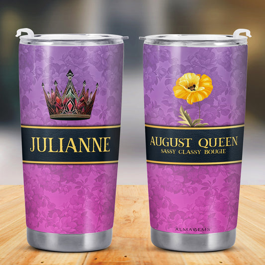 Birth Month Flower - Personalized Custom Stainless Steel Tumbler 20oz 30oz - DG028_TB