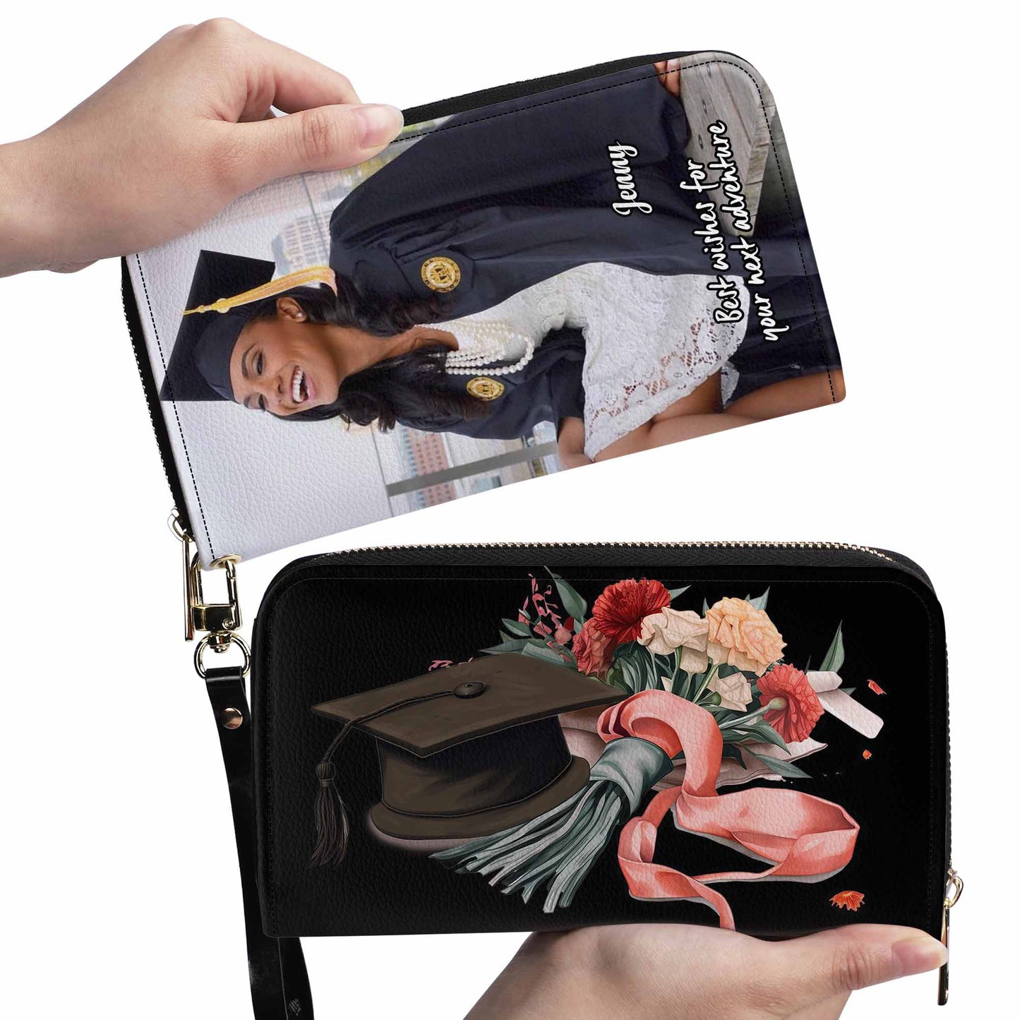 Foto personalizada - Edición de graduación - Cartera de cuero para mujer - photoWL02