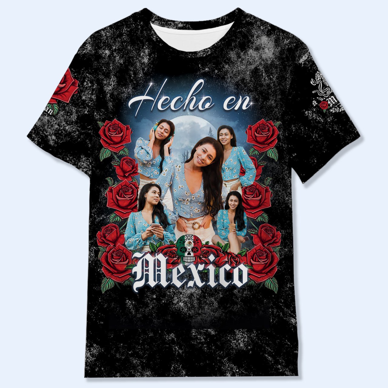 Camiseta pirata mexicana - Camiseta unisex personalizada con estampado completo - HS029_3T