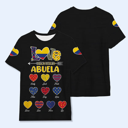 Love Being Called Abuela - Personalized Custom Unisex All-Over Printed T-Shirt - LA048_3T