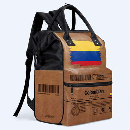 Colombia Nutrition Facts - Personalized Custom Duckbilled Travel Backpack - HS061_DKB