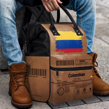 Colombia Nutrition Facts - Personalized Custom Duckbilled Travel Backpack - HS061_DKB