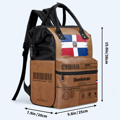 Dominican Nutrition Facts - Personalized Custom Duckbilled Travel Backpack - HS060_DKB