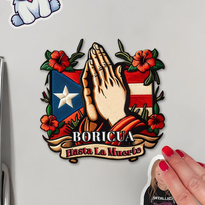 Boricua Hasta La Muerte Puerto Rican Pride - Personalized Custom Fridge Magnet - HS019_MAGN