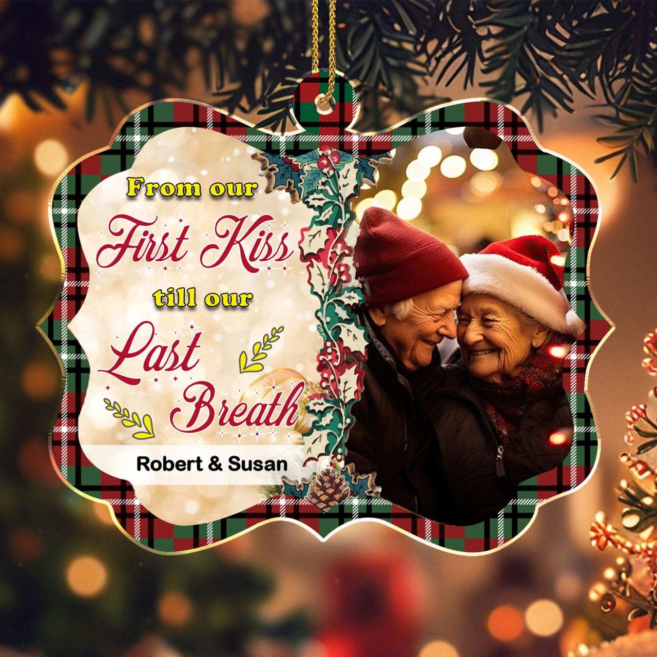 From Our First Kiss Till Our Last Breath - Personalized Custom Acrylic Ornament, Christmas Gift - CP023_ACO