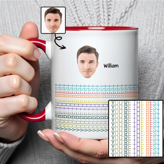 Capture Special Moments With Vibrant Line Patterns - Personalized Custom Accent Mug - COL029_AMUG