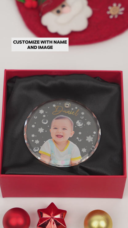 Joy And Love During This Festive Season - Personalized Custom Circle Glass Ornament - FM135_CGOR