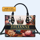 Queen Flowers - Bolso de mano de cuero personalizado - queen02flowers