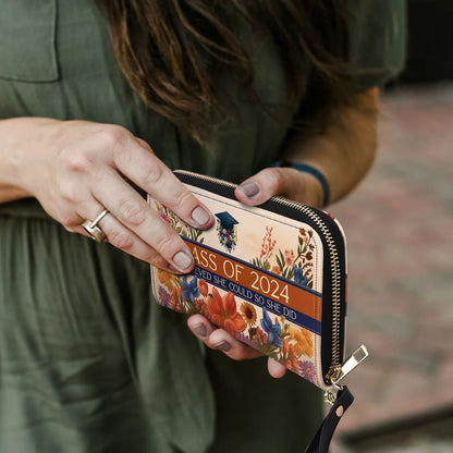 Cartera de cuero personalizada para mujer con flores de la reina del zodíaco - queen06flowersWL