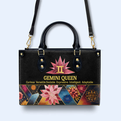 Zodiac Queen Black 08 - Bespoke Leather Handbag - queen08black