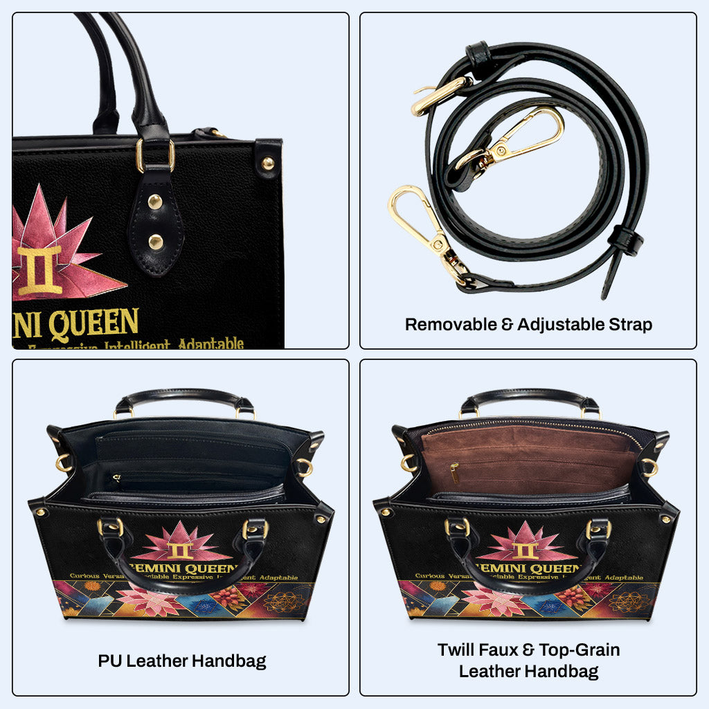 Zodiac Queen Black 08 - Bespoke Leather Handbag - queen08black