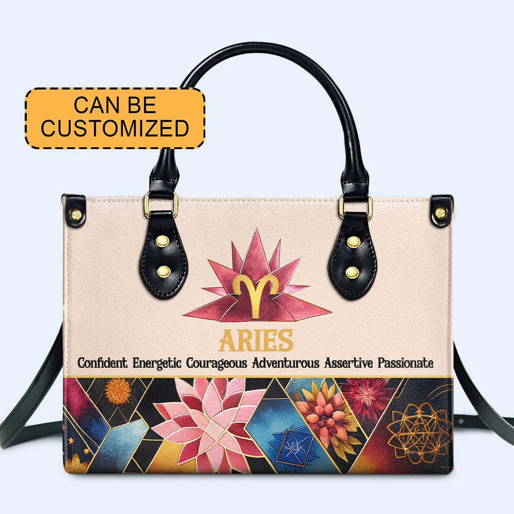 Zodiac Queen Flowers 08 - Bespoke Leather Handbag - queen08flowers