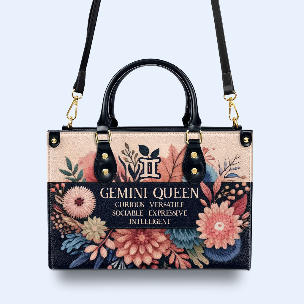 Zodiac Queen Flowers 10 - Bespoke Leather Handbag - queen10flowers