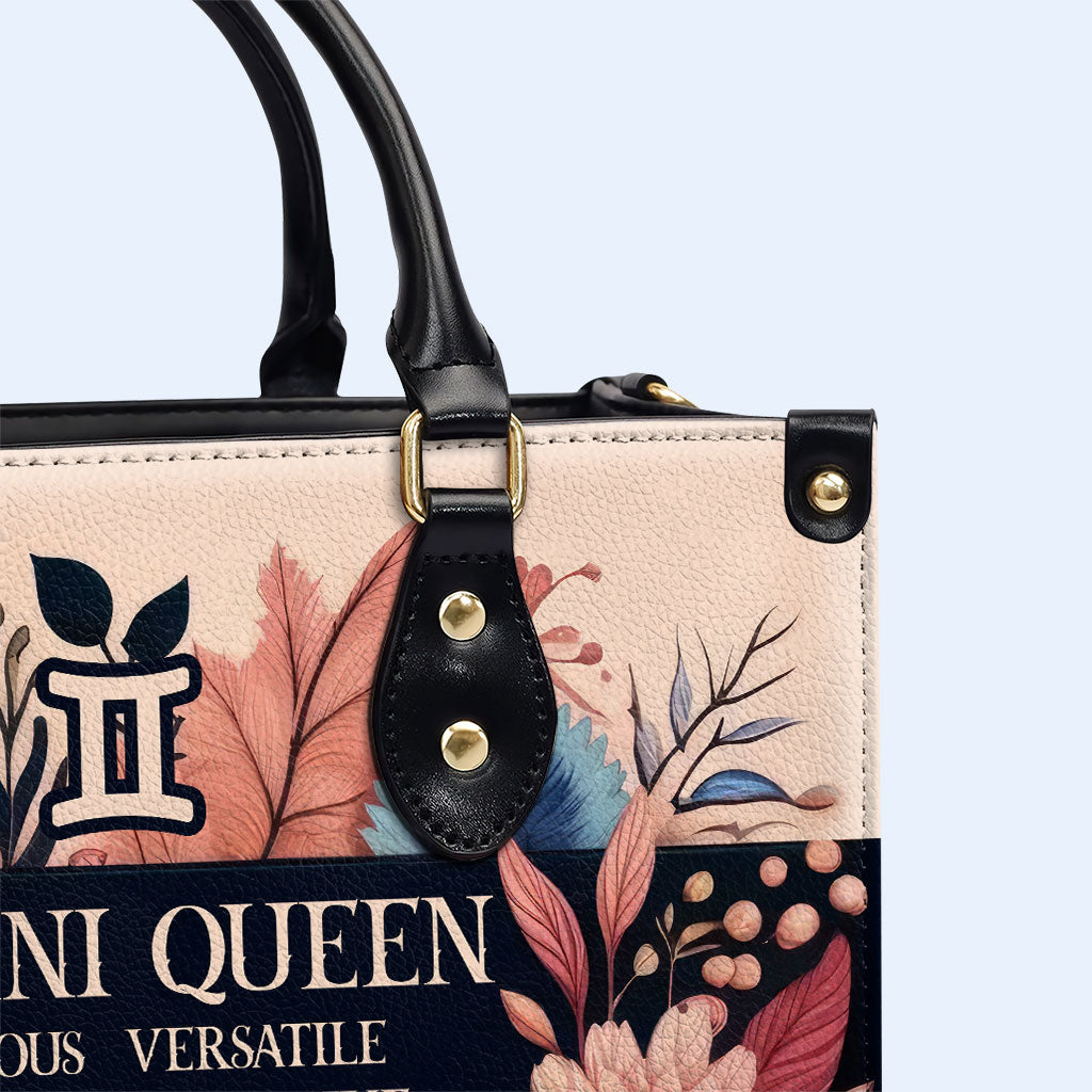 Zodiac Queen Flowers 10 - Bespoke Leather Handbag - queen10flowers