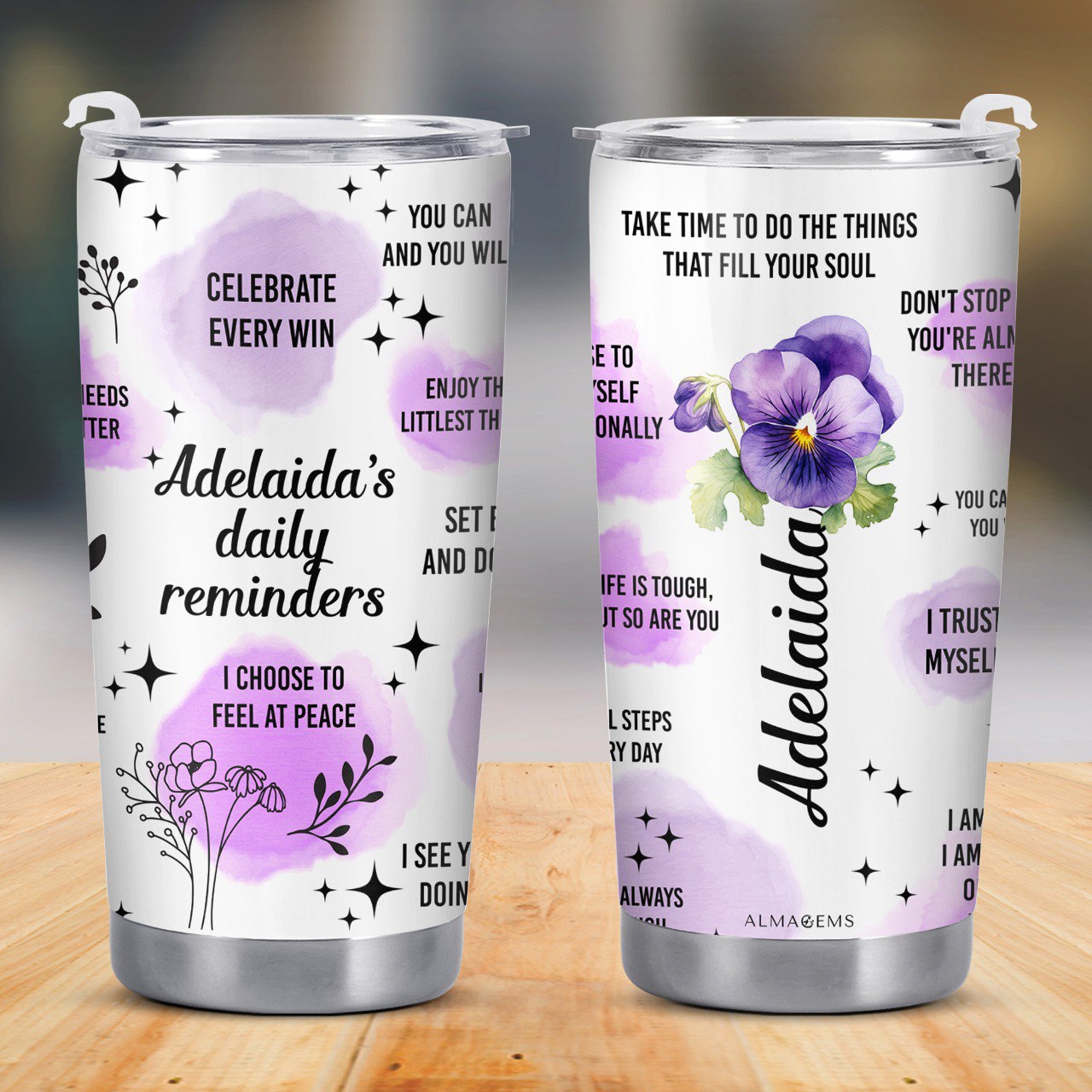 Celebrate Every Win, Enjoy Life's Littlest Joys - Personalized Custom Stainless Steel Tumbler 20oz 30oz - FAM080_TB