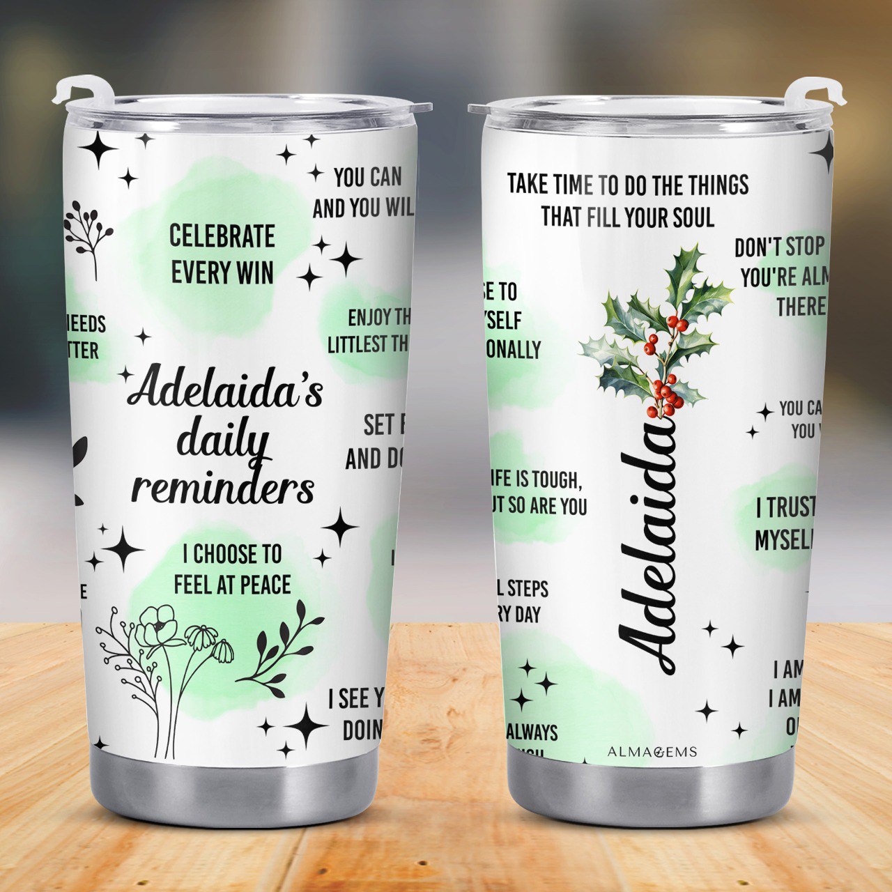 Celebrate Every Win, Enjoy Life's Littlest Joys - Personalized Custom Stainless Steel Tumbler 20oz 30oz - FAM080_TB