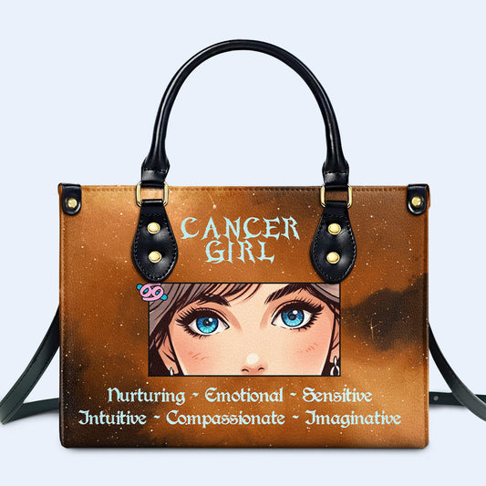 Cancer Girl 02 - Personalized Leather Handbag - z_can02
