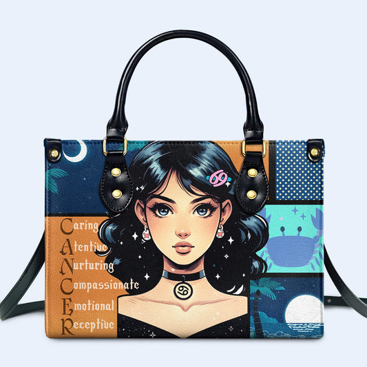 Cancer Girl 03 - Personalized Leather Handbag - z_can03