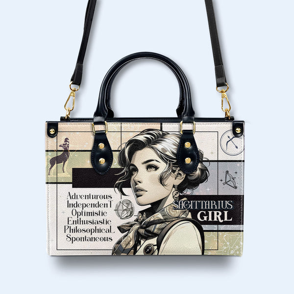 Sagittarius Girl 03 - Personalized Custom Leather Handbag - z_sag03
